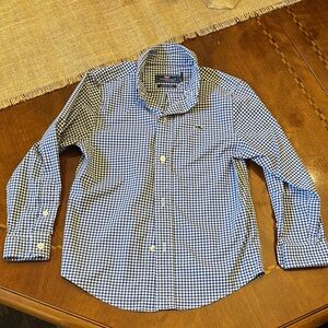 Vineyard Vines kids Blue & White Gingham Button-Down Shirt 4T